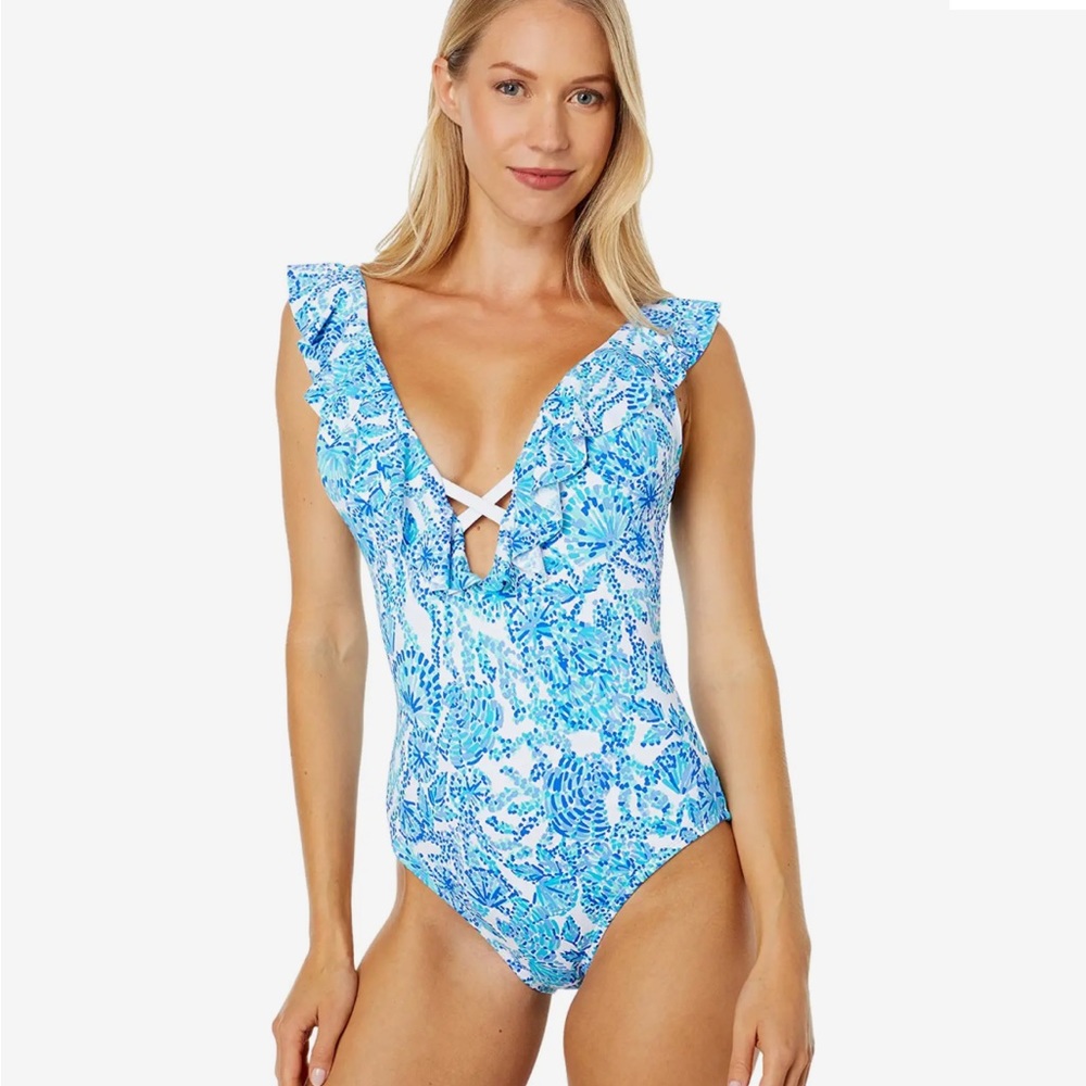 Lilly Pulitzer NWT size 12 Vivek one piece she’ll me you love me print